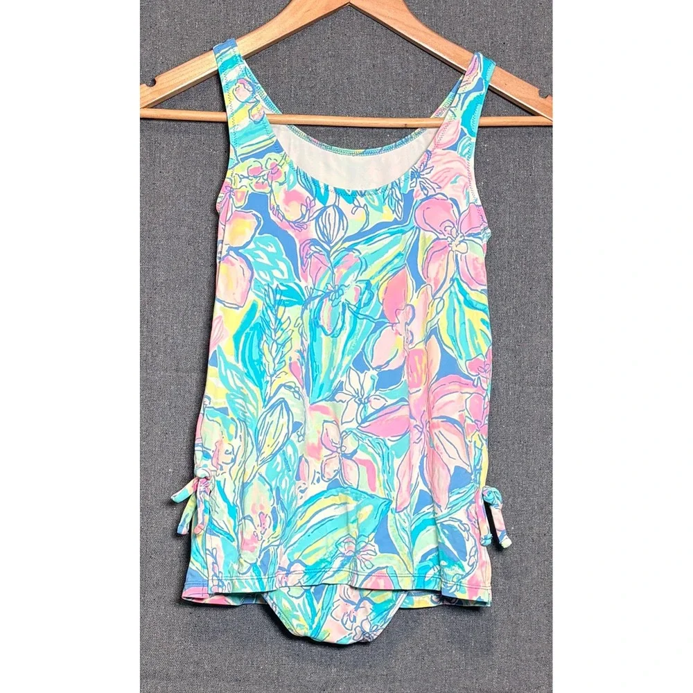 Lilly Pulitzer Girls Multicolor Floral Tankini Swimsuit Set Size 10